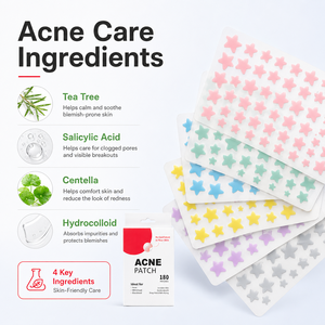 36 40 Patchs Hydrocolloïdes Hydratants pour l'Acné, de Haute Qualité, Rose, Motif Étoile Mignonne, à l'Acide Salicylique, pour Boutons Grands et Petits - Product Image 2