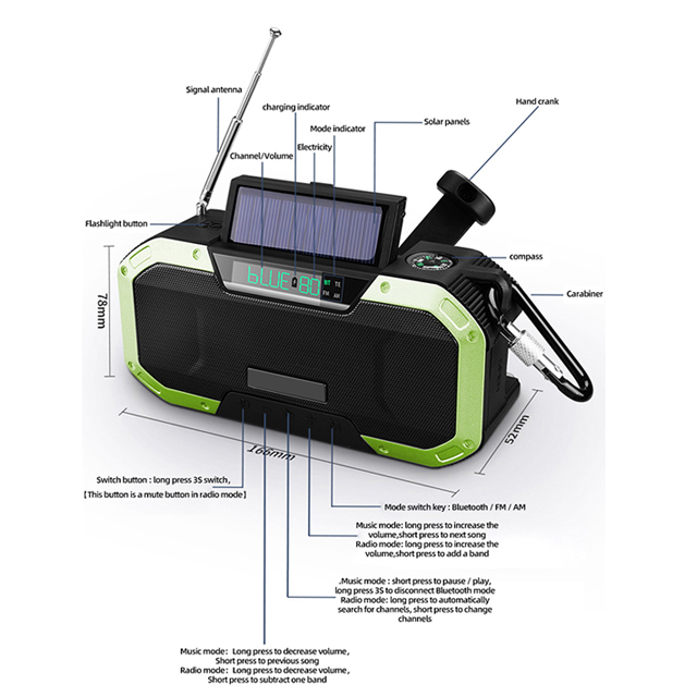 IPX7 Étanche Sans Fil Haut-parleurs Portables Bluetooth avec Affichage LED FM Radio SOS pour Douche Piscine Fête Voyage
