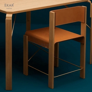 Ekar <span class=keywords><strong>Kael</strong></span> Ăn Uống Hiện Đại Ghế Sang Trọng Fusion Rắn Gỗ Da Kim Loại Cho Nhà Khách Sạn Biệt Thự Thoải Mái tựa Lưng - Product Image 5