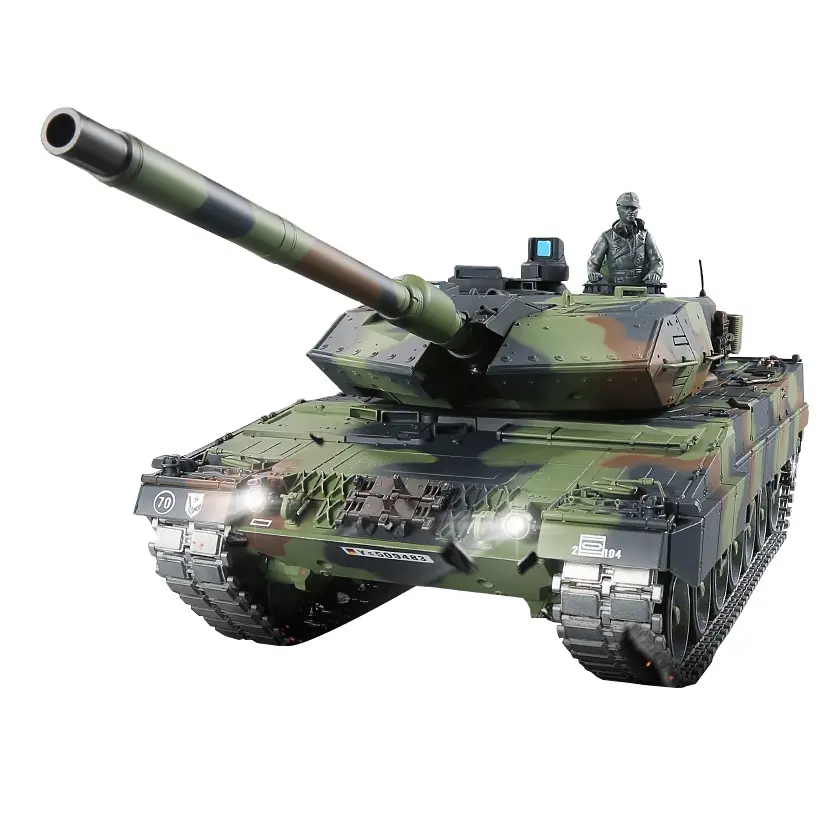 HengLong 3889-1 originale aggiornato professionale 1:16 leopardo tedesco 2 A6 BB softair infrarossi i/r telecomando militare rc tank