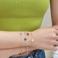 Bracelets à maillons Dylam tendance en forme de fleur, planète, étoile et cœur, plaqués or 18 carats, avec diamants et zircons cubiques 5A