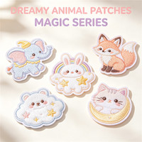 Patchs brodés Kawaii Mignons Monstres, Nuages et Étoiles en feutre, badges appliqués pour vêtements d'enfants, artisanat DIY, vente en gros