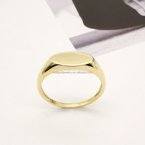 Echter Siegelring aus 14K massivem <span class=keywords><strong>Gold</strong></span>, minimalistisch, Inspiration, Freundschaft, echter 14-Karat-Goldring für Herren, Goldringe für Damen - Product Image 5