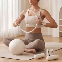 Set Peralatan Yoga & Pilates 6-in-1 Baru: Beban Pergelangan Kaki, Bola Pilates, & Ring Yoga, Perlengkapan Olahraga di Rumah