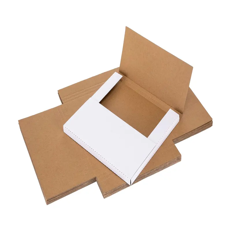 Boîtes d'expédition en carton personnalisées Disque de papier brun kraft Emballage ondulé de produit Boîte d'emballage postal en vinyle LP Record