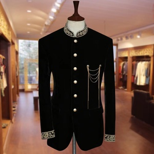 Blue Wedding Sherwani for Men With <strong>Silver</strong> Embroidery Indowestern Prince <strong>Suit</strong> - Product Image 3