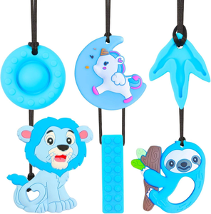Ensemble en silicone bleu <span class=keywords><strong>pour</strong></span> bébé et <span class=keywords><strong>collier</strong></span> <span class=keywords><strong>de</strong></span> dentition en silicone <span class=keywords><strong>pour</strong></span> bébé <span class=keywords><strong>pour</strong></span> <span class=keywords><strong>soulager</strong></span> l'inconfort <span class=keywords><strong>de</strong></span> la dentition - Product Image 1