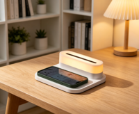 Lampe de chevet LED multifonctionnelle S26L avec station de charge sans fil 15W pour chambre à coucher, bureau, décoration intérieure, cadeau