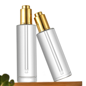20ml 30ml 50ml High Quality Classic Flat Shoulder White Frosted Transparent Glass Essential Oil Push Button <b>Dropper</b> <b>Bottle</b> - Product Image 2