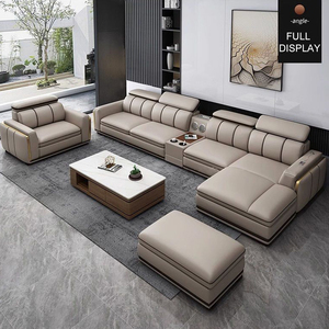 Sofa Kulit Asli Hemat Ruang, Sofa Bed Lipat Multifungsi, Set Sofa Ruang Tamu, Furnitur Kulit - Product Image 2