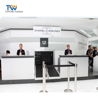 Équipement d'aéroport rangement de bagages de passager d'aviation billet d'enregistrement au comptoir de réception mobilier de bureau moderne propre 1 pièce