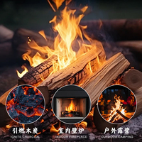 Allume-feu en bois FZmatch avec poignées, emballage en coupelle de cire, emballage personnalisé pour barbecue, feu de camp, cheminée, poêles à charbon et à granulés