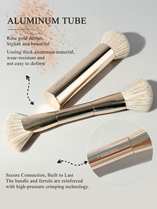 Juego de <span class=keywords><strong>Brochas</strong></span> de Maquillaje de Aluminio Color Oro Rosa de Tendencia 2026 con <span class=keywords><strong>Brochas</strong></span> Planas y de Abanico, Pelo Vegano Suave, Brocha Kabuki, Logotipo Privado - Product Image 6