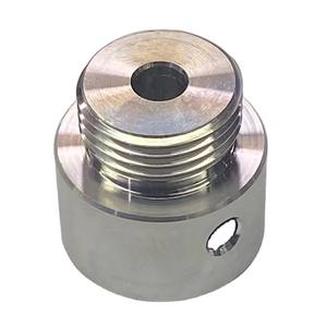 Custom CNC Turned Mirror Polished Stainless Steel Threaded Cylinder Connector Side Pin Hole Sleeve Adapter Parts - Product Image 1