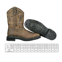 Bottes à bout carré imperméables Goodyear Welt Broderie 10 pouces Cuir de vache Crazy-horse Cowboy Western Bottes personnalisables de marque