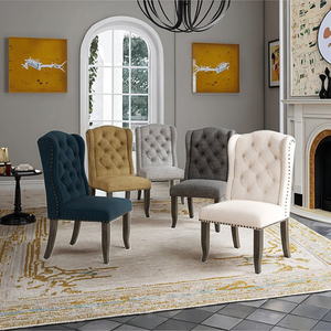 Ensemble de chaises de salle à manger de style minimaliste contemporain européen, chaises modernes en tissu personnalisables pour restaurants et hôtels - Product Image 1