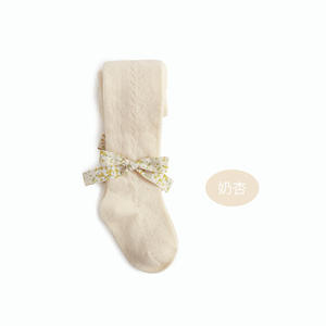 Leggings d'été pour filles, collants en maille de coton, avec nœud, longues chaussettes pour enfants, - Product Image 5