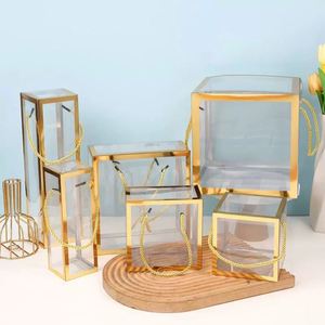 Boîte cadeau carrée transparente en PVC pour fêtes, en forme de lingot d'or, de haute qualité, vente en gros, offre spéciale - Product Image 1