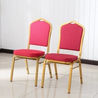 Chaises de banquet empilables de luxe fantaisie en métal doré (fer/acier) pour mariage et hôtel – Vente en gros à prix réduit