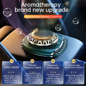 Luxury Car <b>Aroma</b> <b>Diffuser</b> Fragrance Air Freshener Portable Solar Powered Rotating Vent Phone Number Display Temporary Parking - Product Image 4