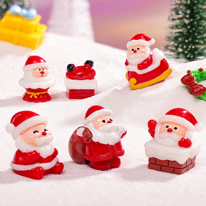 <b>Christmas</b> Santa Claus Gift <b>Box</b> Ornament Snow Scene Resin DIY Craft Decorative Small Ornament - Product Image 3