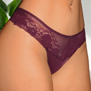 Slip Bikini Floreale in Pizzo a Vita Bassa da Donna, Trasparente in Rete, Vendita all'Ingrosso dalla Fabbrica Cinese - Product Image 3