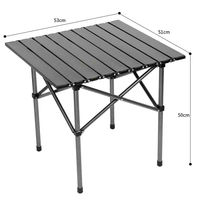 Table de camping pliable en aluminium portable, réglable en hauteur, légère, pour pique-nique, barbecue en plein air, randonnée