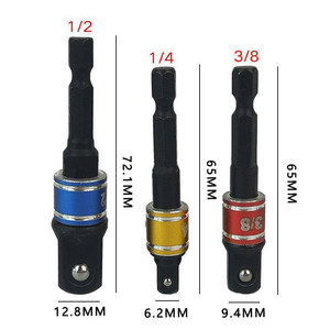 Herramienta de carpintería con cabezal negro de cambio rápido para brocas, herramienta para hacer esquinas, varilla de conexión de colores para remaches de 1/2, 3/8, 1/4 - Product Image 2
