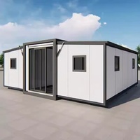 Casas Contenedor de Acero de Doble Ala Expandibles, Diseño Profesional, de 20-40 Pies, con Tres Dormitorios para Uso como Almacén