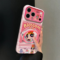 Coque en silicone gel pour iPhone 17 Pro Max, 15/14/13, thème policier, design dessin animé mignon, support rotatif, impression UV