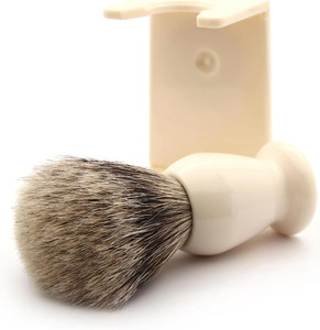 Cepillo de Barba Exfoliante Clásico de Pelo de Tejón, Crema de Afeitar Color Marfil, Jabón para Barba, para Hombres y Mujeres - Product Image 2