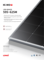 Longi solaire haute capacité N-Type 610W-620W double verre demi-cellule tous les panneaux solaires noirs pour un usage domestique