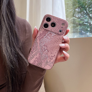 <span class=keywords><strong>Coque</strong></span> de protection de luxe pour <span class=keywords><strong>iPhone</strong></span> 17 16 15 Pro Max avec motif <span class=keywords><strong>serpent</strong></span> estampé or par électroplaqué et grande fenêtre - Product Image 2