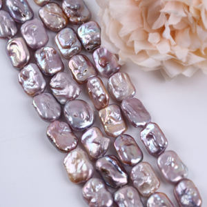 Ngọc trai tự nhiên bán buôn 11-13mm hình chữ nhật màu tím, ngọc trai nước ngọt làm đồ trang sức - Product Image 4