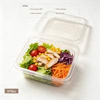 Boîtes à salade de 125 ml à 1000 ml avec couvercle, type clamshell, faciles à emporter, en RPET de qualité alimentaire, transparentes, emballage alimentaire en blister coloré