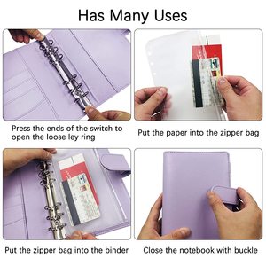 A5 A6 tùy chỉnh PU Bìa tiền tiết kiệm thách thức chất kết dính cuốn sách với tiền mặt phong bì - Product Image 6