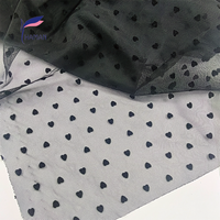Tissu en maille floquée 100% polyester avec motif floral floqué pour vêtements de danse pour filles, utilisation de rideaux - Respirant double face