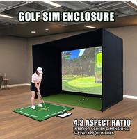 Simulateur de golf très demandé, enclos 10 x 9 pieds avec écran HD anti-choc pour la pratique du golf en intérieur et en extérieur