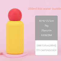 Service après-vente professionnel, bouteille d'eau isotherme réutilisable en acier inoxydable 316, 350 ml, pour enfants, couleur unie, sport de plein air, vente en gros