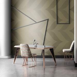 Table à manger rectangulaire moderne pliable en marbre avec pieds en métal, modèle Concord 6 places - Product Image 3