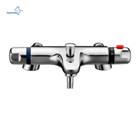 Design classique Chrome Robinet de douche thermostatique Mélangeur de bain Mélangeur de douche de salle de bain Fonction 2 voies Mélangeur de bain