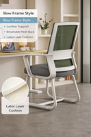 Chaise de bureau moderne avec appui-tête réglable, en maille, sans roulettes, pour la maison, le bureau, l'hôpital, les salles de conférence et le personnel hôtelier