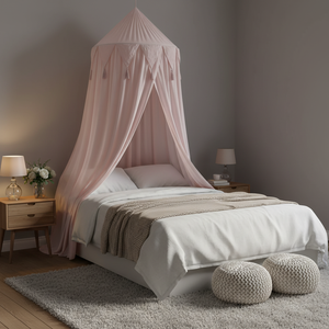 Nuovo Design 2025: Tenda da Letto Circolare <span class=keywords><strong>per</strong></span> Bambini, Colori Arcobaleno, 100% Poliestere, Oscurante, Pieghevole, con Zanzariera e Baldacchino - Product Image 4
