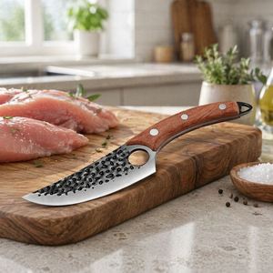 Couteau à désosser en acier inoxydable martelé de 5,5 pouces, neuf et personnalisé - Couteau de cuisine premium durable pour couper la viande, idéal pour la maison et la cuisine - Product Image 3