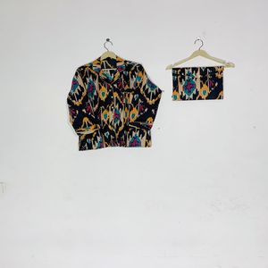 Conjunto de Pijama Floral con Cuello Camisero y Estampado a Mano, Ropa de Dormir de Algodón, Ropa de Dormir y de Estar por Casa de Verano Estilo Bohemio para Mujer, Regalo - Product Image 2