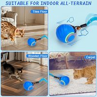 Balle de jeu électrique interactive automatique rechargeable à 2 vitesses pour chats d'intérieur avec 3 queues mobiles - Exercice et divertissement