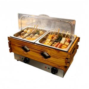 Chauffe-Plats Électrique Commercial <span class=keywords><strong>Double</strong></span> à 18 Grilles pour Oden, avec Cadre en Bois, Idéal pour les Magasins de Proximité - Product Image 3