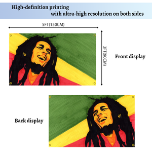 Bandera de Poliéster Resistente Marley, Decoración para Interiores y Exteriores para Amantes de la Música <span class=keywords><strong>Reggae</strong></span>, 3x5 pies - Product Image 2