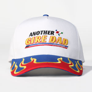 Casquette de sport en coton sergé 5 panneaux de haute qualité Lanhai personnalisée, logo brodé 3D, visière incurvée, casquette de baseball bleue - Product Image 3