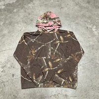 Sweat à capuche camouflage Real Tree personnalisé, imprimé numériquement sur toute la surface, pour la chasse, 100% coton, lourd, pour hommes